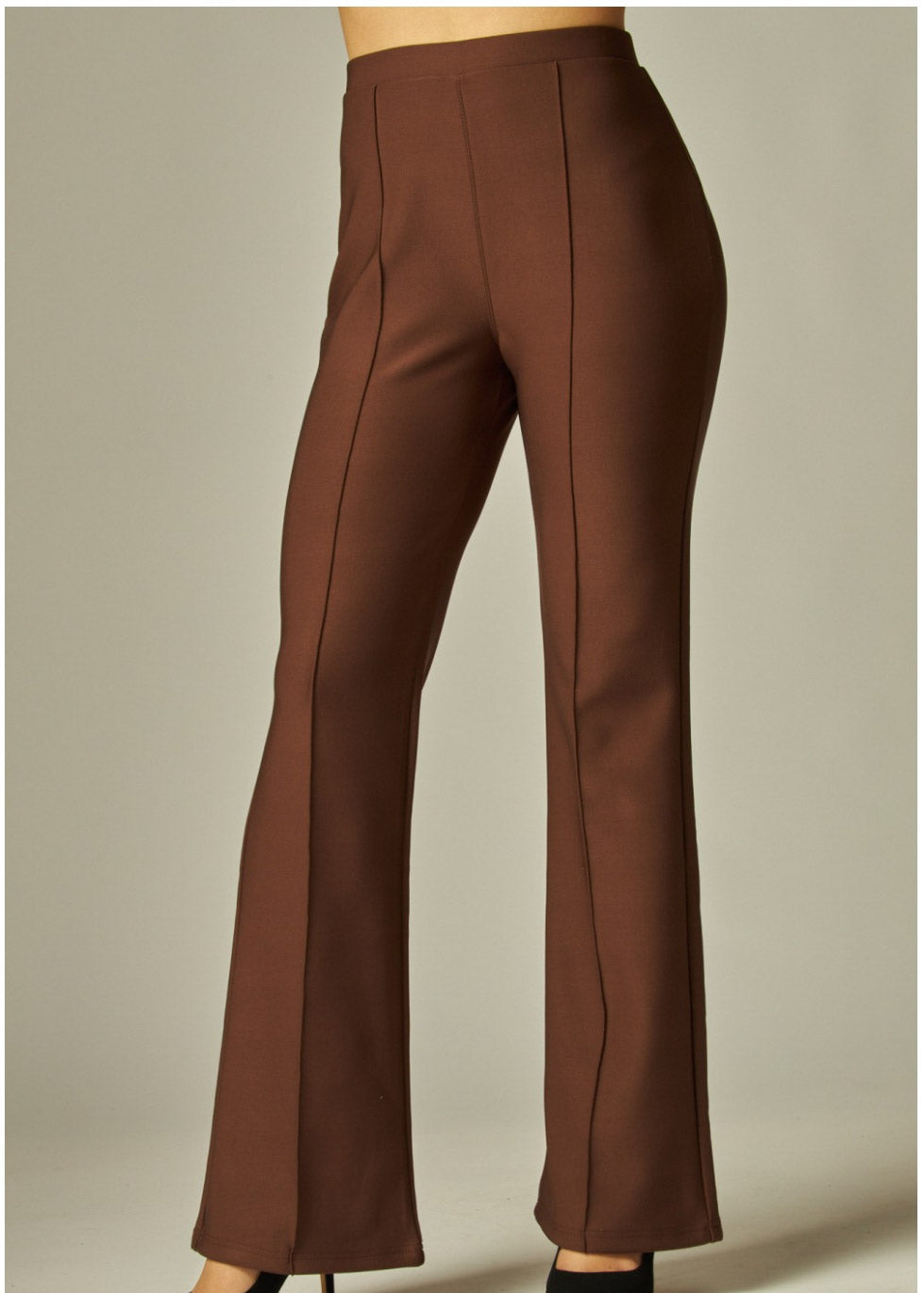 Ribbed Velvet High-waist Wide-leg Pants| Espresso