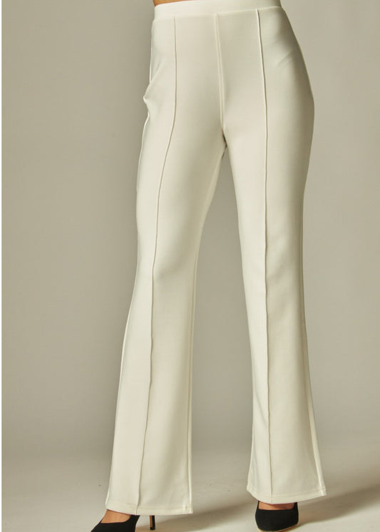 Ribbed Velvet High-waist Wide-leg Pants| Blanco