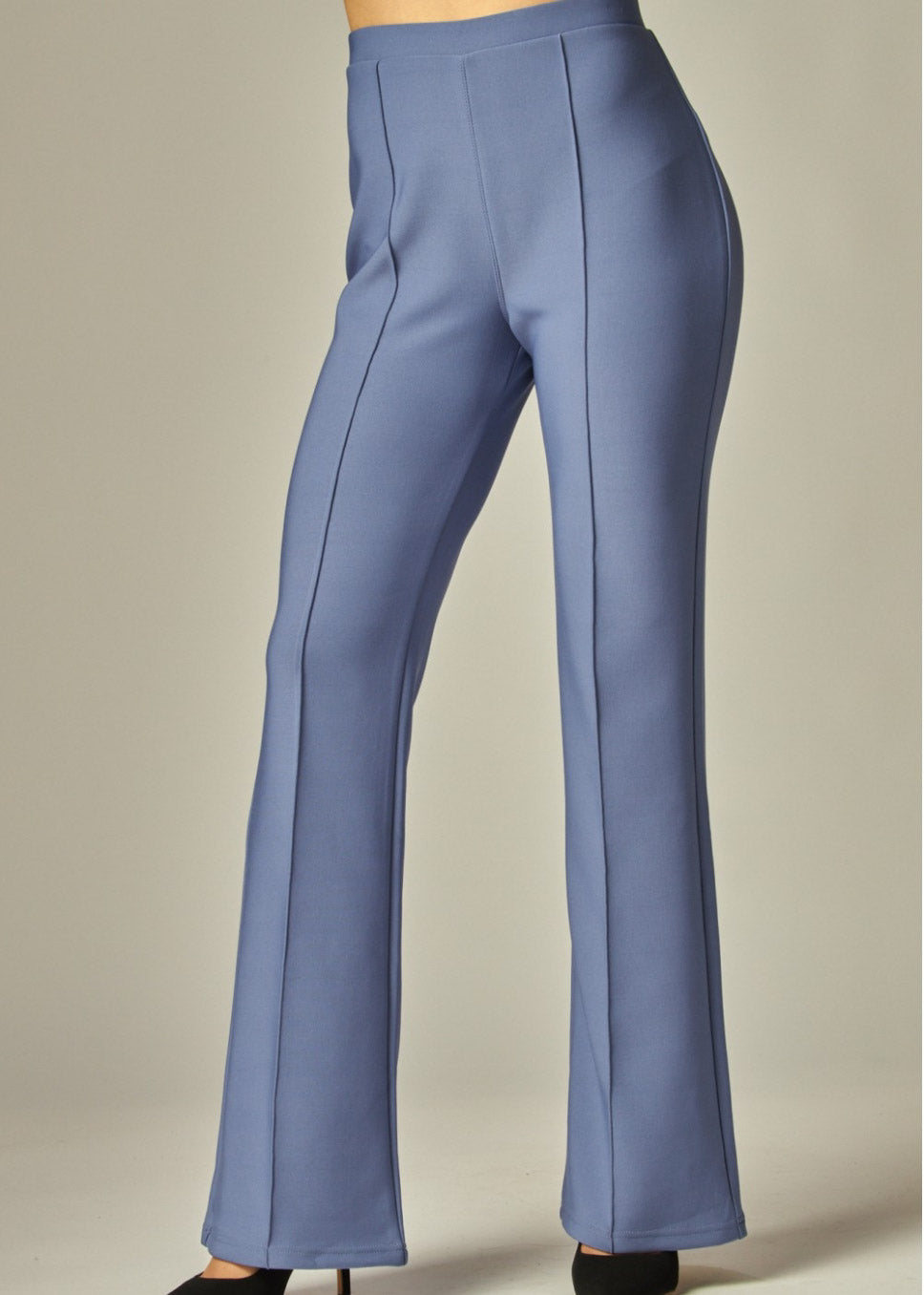 Ribbed Velvet High-waist Wide-leg Pants| Blue Jean