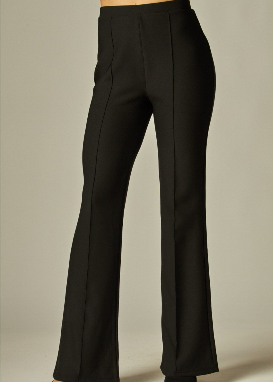 Ribbed Velvet High-waist Wide-leg Pants| Black