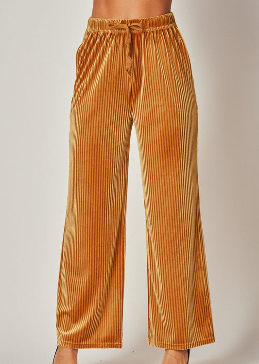 Ribbed Velvet High-waist Wide-leg Pants| TOFFEE