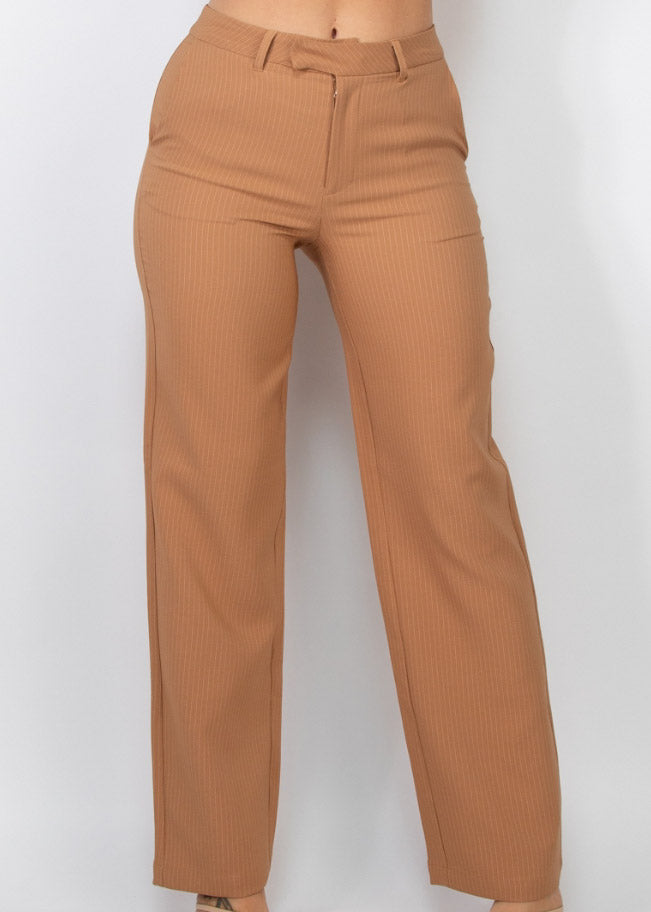 Pin STRIPE Mid Rise Pants ( Woven)