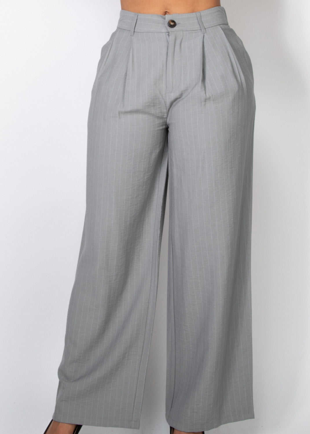 High-Rise Stripe Wide Leg Pants