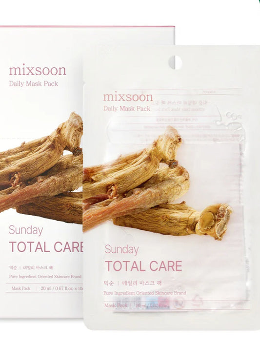 Mixsoon Daily Mask Pack 20ml X 10 sheets -1-Mask Routine Pore Minimizer, Tone-Up, Glass Skin, Calming, Tightening, Brightening, Moisture, and Total Care Masks Korean Skincare