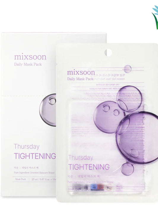 Mixsoon Daily Mask Pack 20ml X 10 sheets, Pore Minimizer, Tone-Up, Glass Skin, Calming, Tightening, Brightening, Moisture, and Total Care Masks Korean Skincare