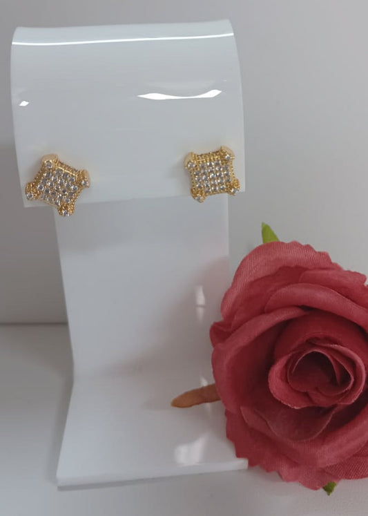 Aretes dormilona con rhinestones