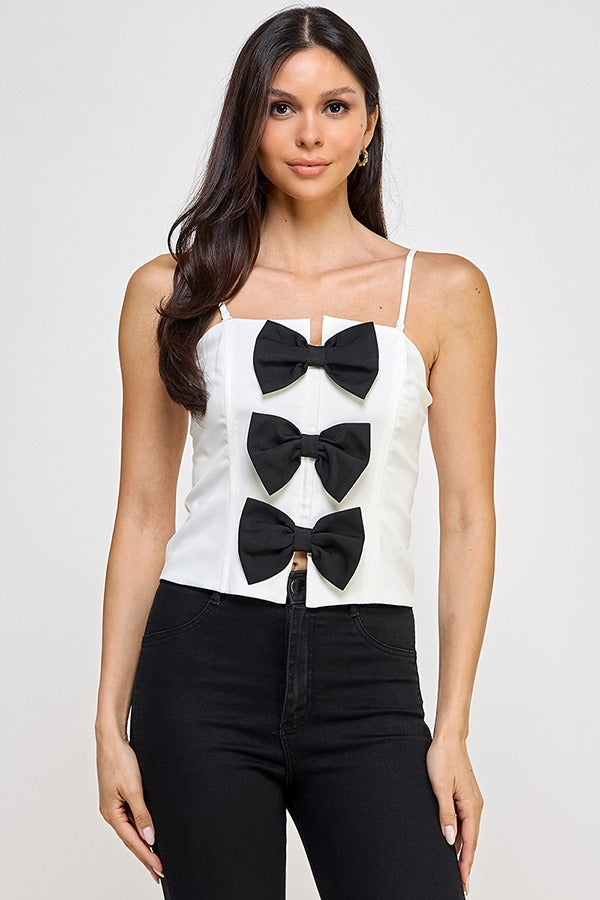 TUBE TOP W/ CONTRAST BOW