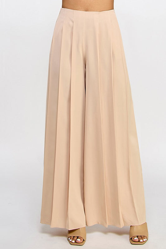 PLEATED LONG WIDE PANTS