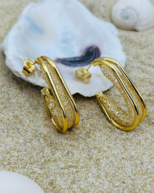 Aretes en Gold Plate color oro