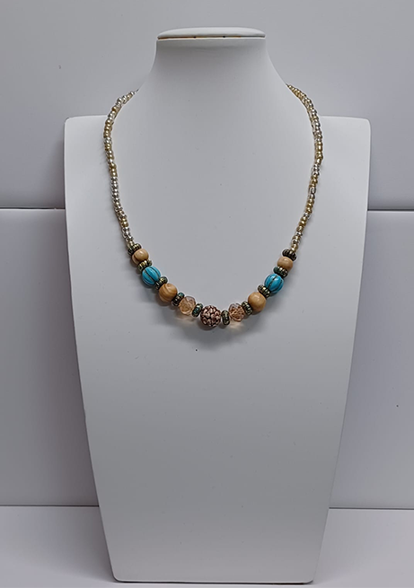 Collar | Piedras madera y cristal |