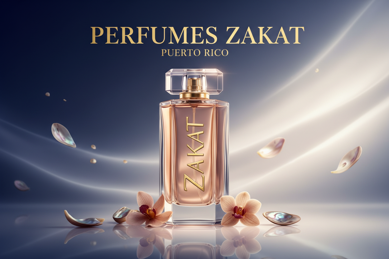 Crear un banner con el nombre de Perfumes Zakat, añadir una foto de un perfume con nombre de zakat