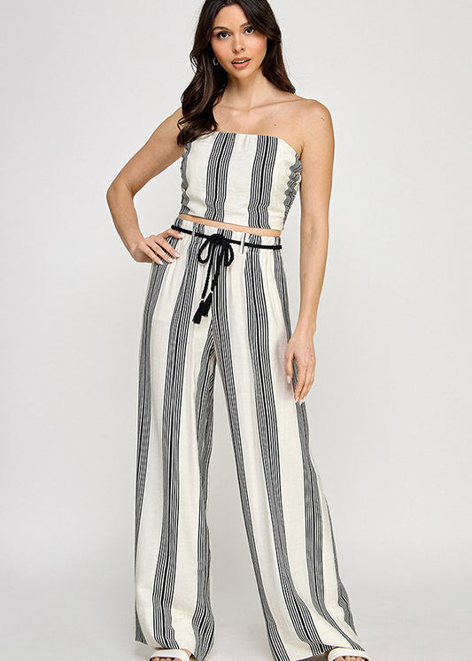 STRAPLESS TUBE TOP W/PANTS SET