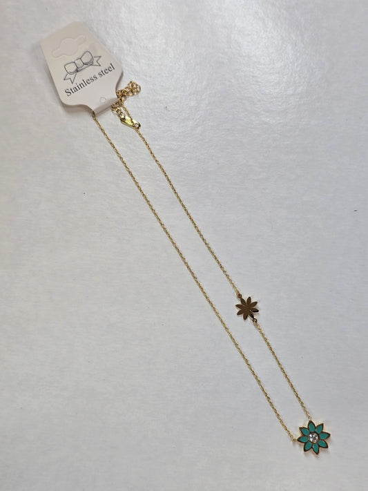 Collar de pendant de hojas verdes