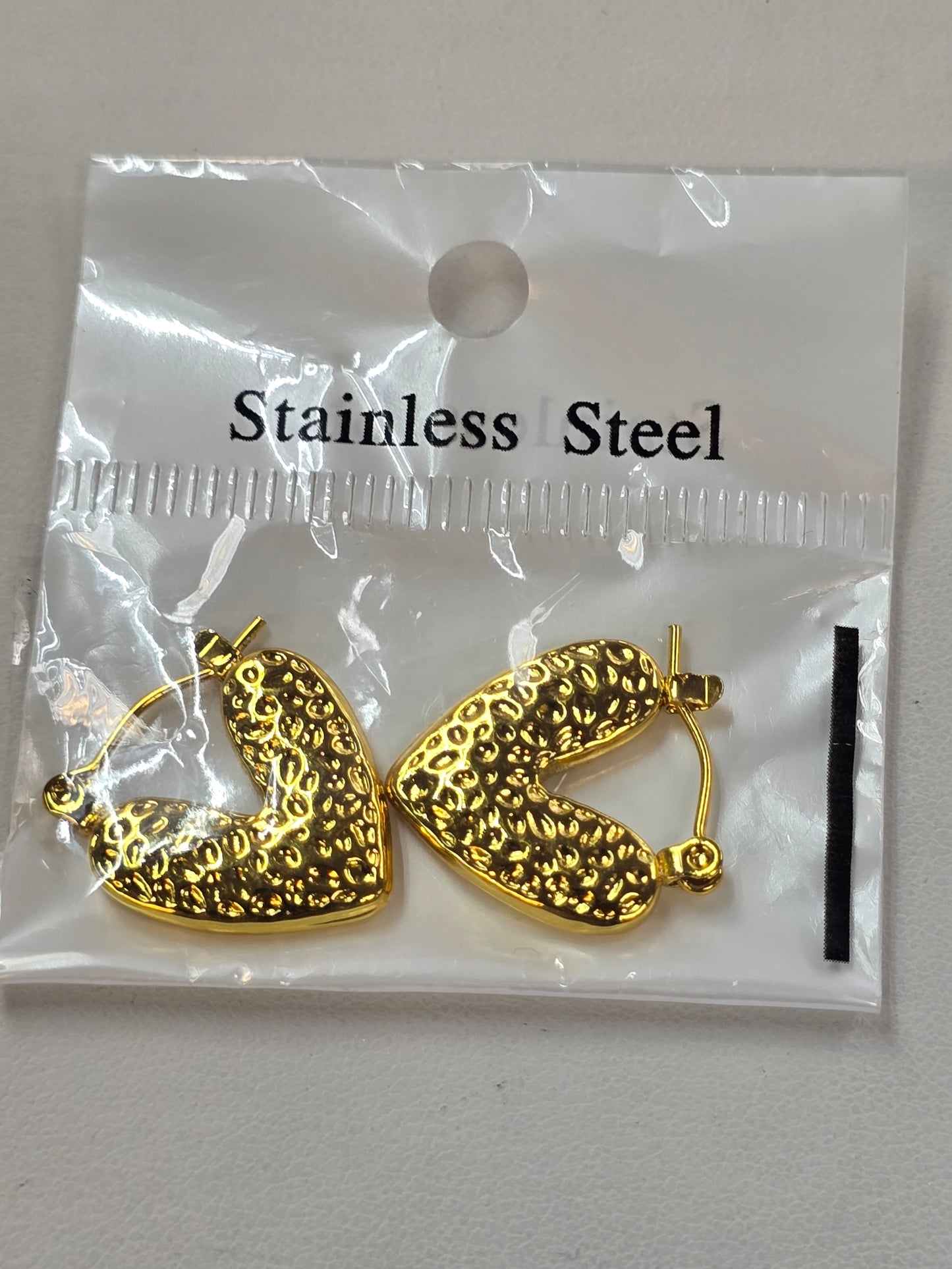 Pendientes en acero inoxidable | Estilo de corazon en dorado