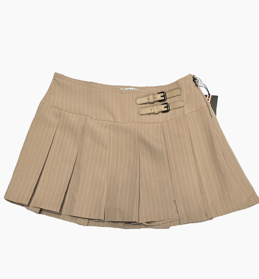 STRIPE PLEATS MINI SKORT(WOVEN)
