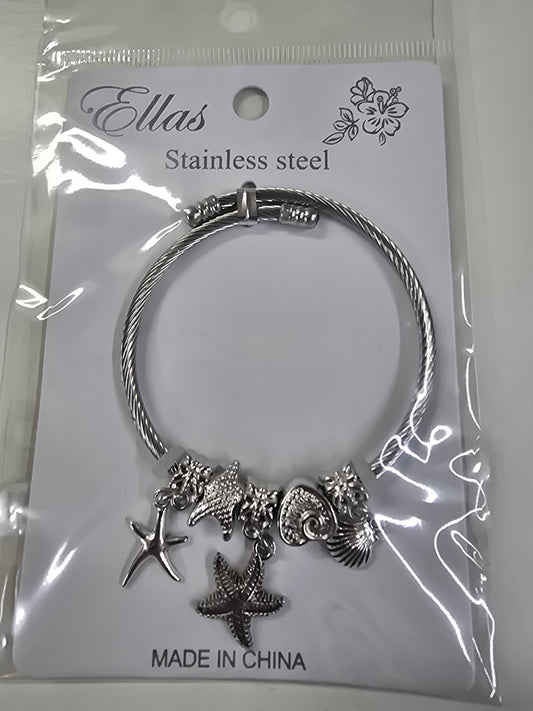 Pulseras con charms ( dijes) de estrella de mar