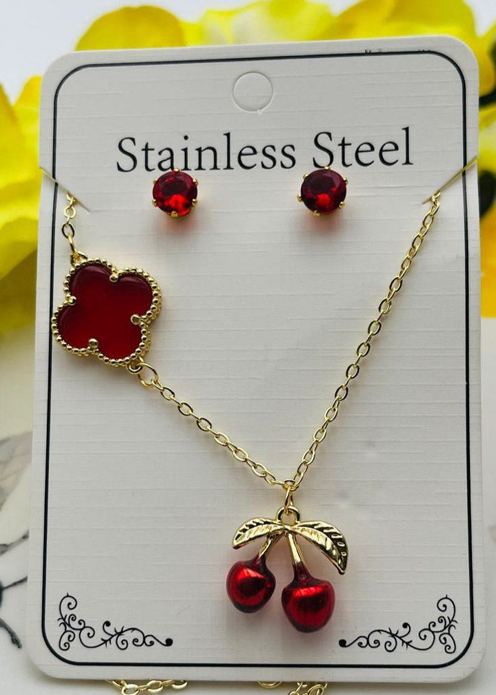Collar De Cherry  y Trébol