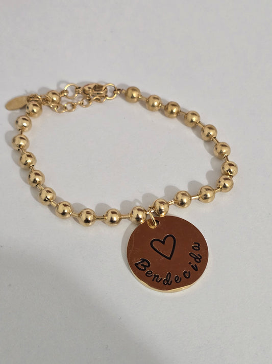 Pulsera en Stainless Steel "Bendecida "