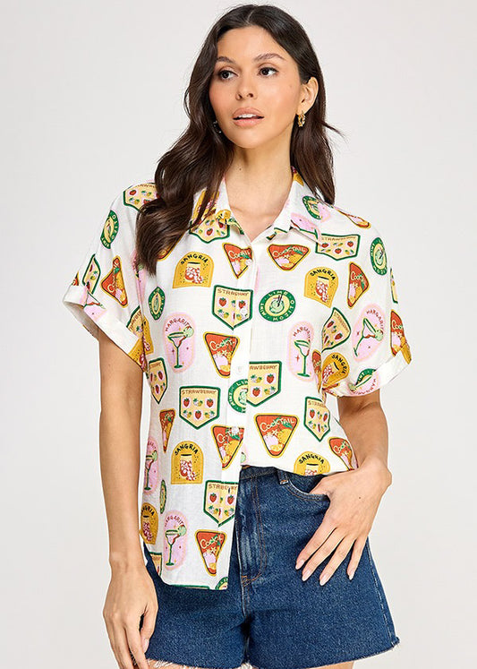 CHALLIS CAMP SHIRT | MULTI BEVERAGE