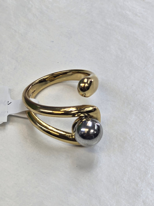Sortija vintage con perlas gris