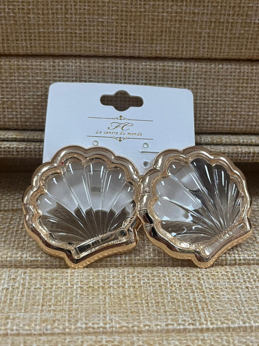 Aretes de concha en cristal