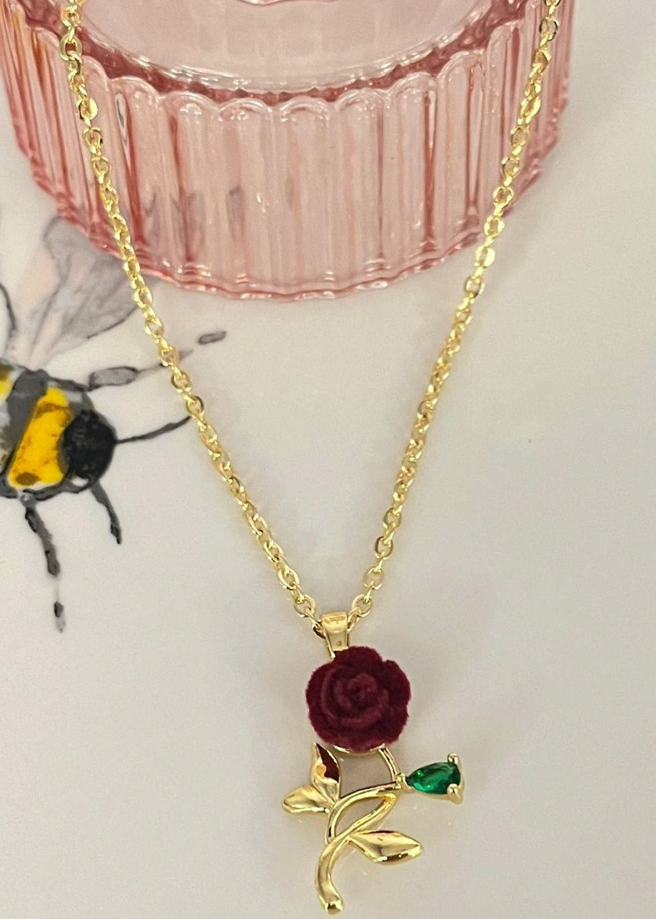 Collar de Cadena y Cham de Rosa