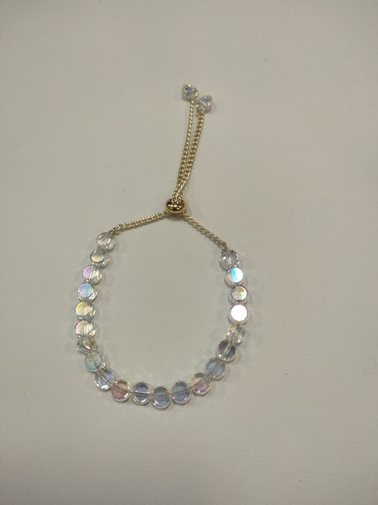 Pulsera gold plate y cristal