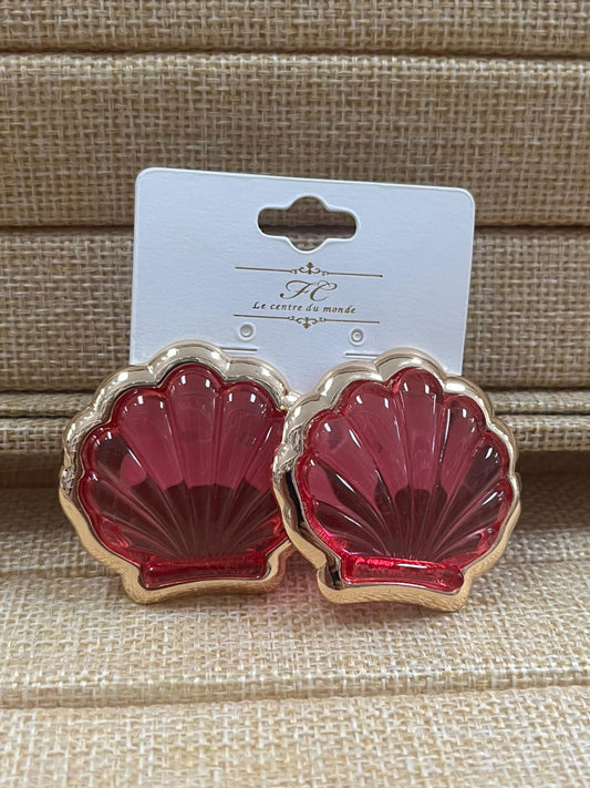 Aretes de concha en cristal