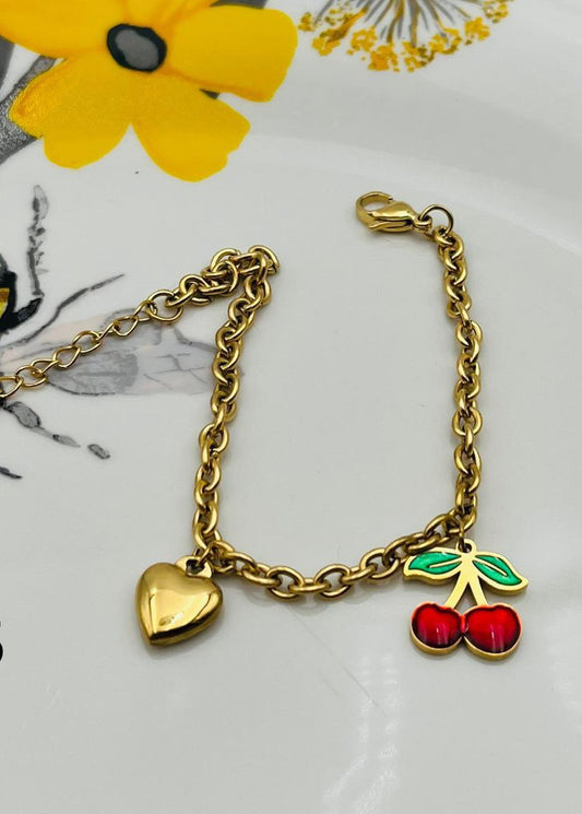 Pulsera Strawberry y Corazón