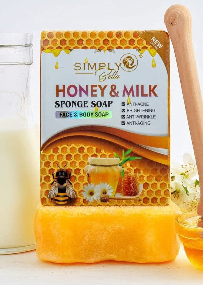 Honey & Milk Sponge Soap | Simply Bella Cosmetics