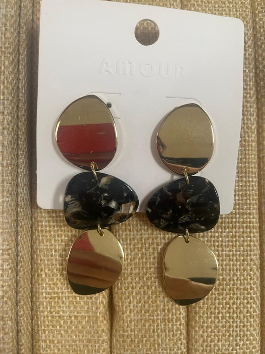 Aretes colgantes dos tonos