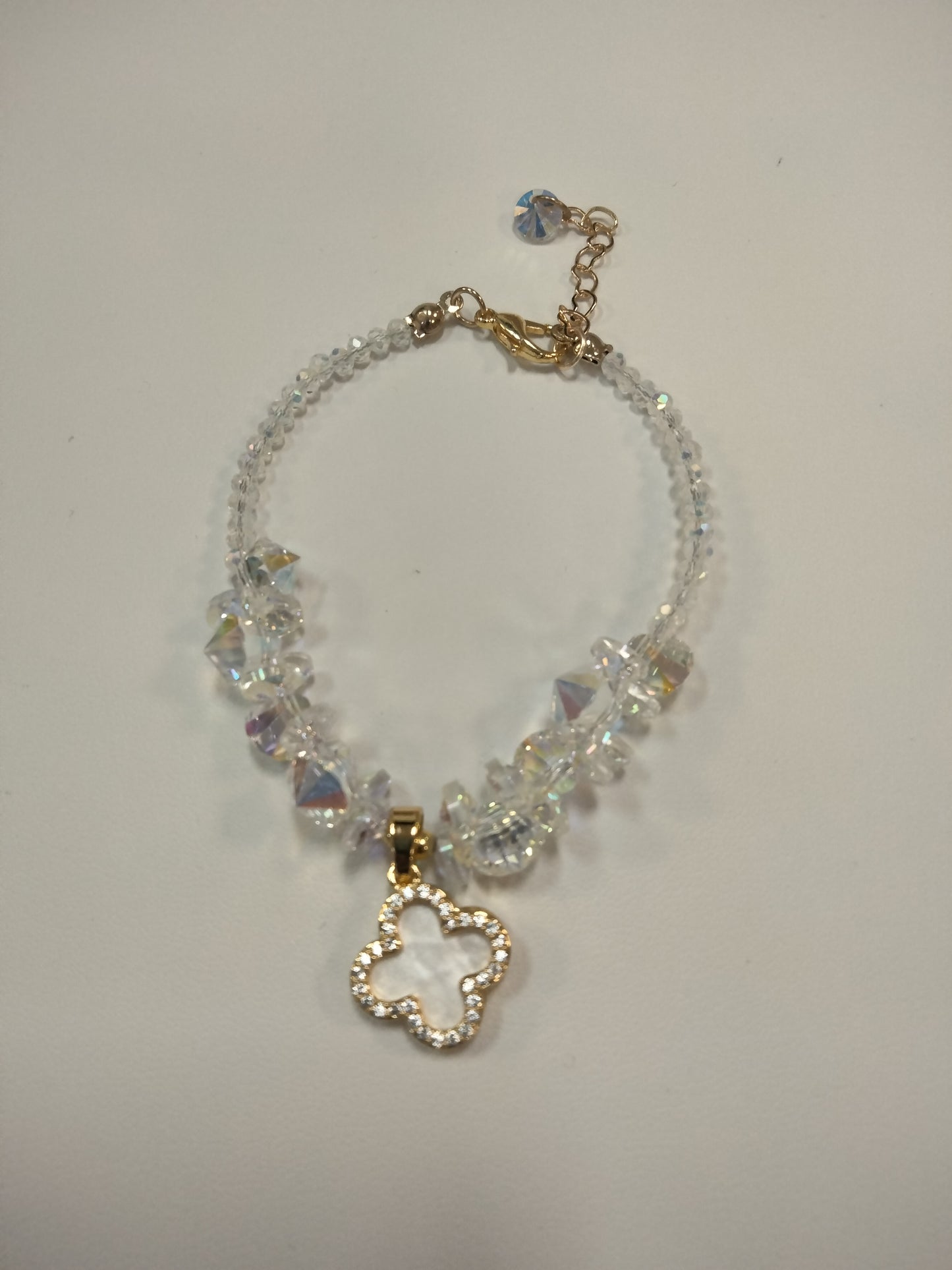 Pulsera gold plate y cristal