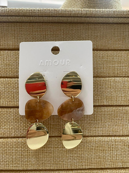 Aretes colgantes dos tonos