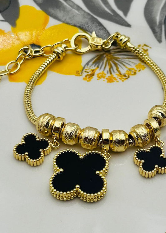 Pulsera de Trébol Negra