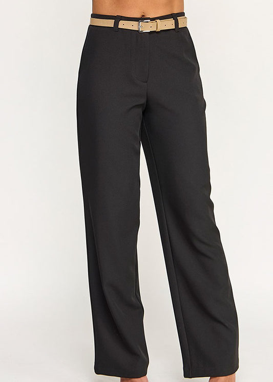 BELT DETAIL PANTS | COLOR NEGRO