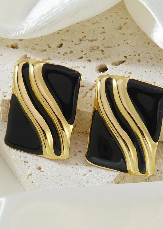 Aretes rectangulares en negro