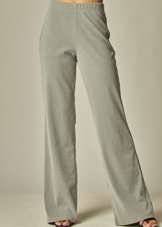 Soft Rib Wide Leg Pants
Fabric | Grey