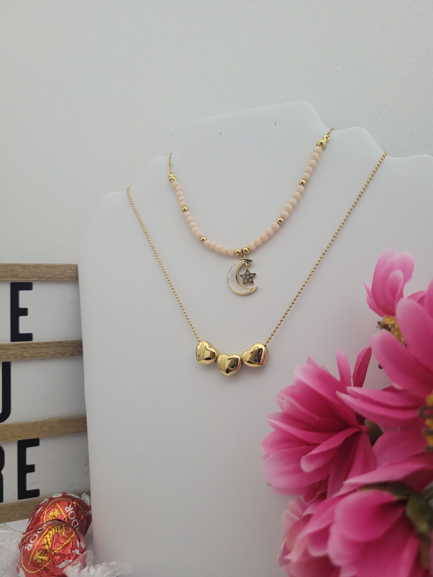 Singularu Collares Collar Aro Balloon Acero Inoxidable Bañado En